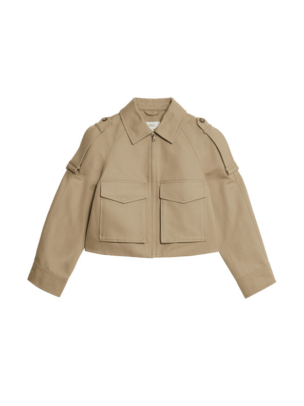 Marks & Spencer Funkcionális Trucker stílusú dzseki 100% pamutból Marks & Spencer krém