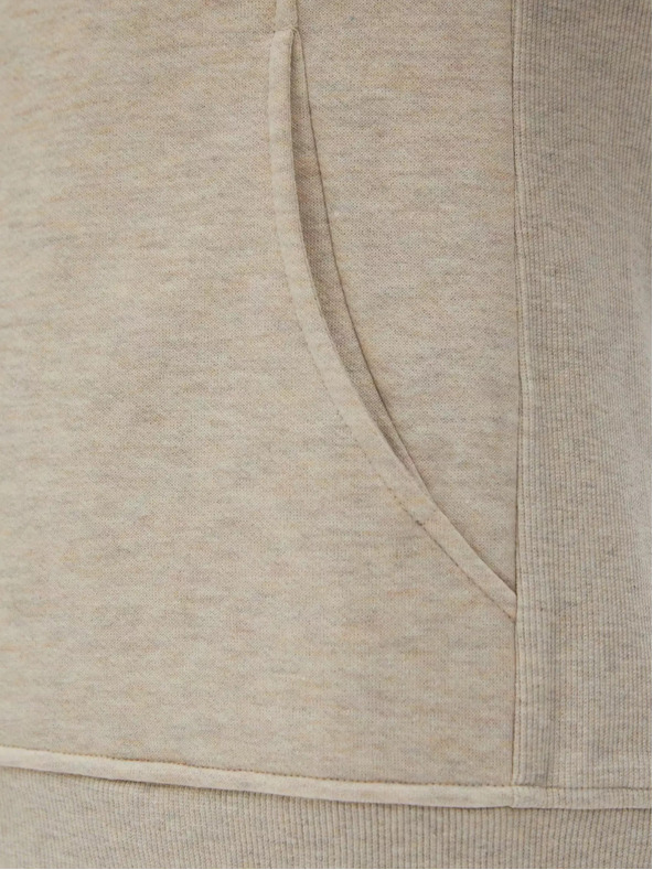 Moodo Bézs női kapucnis, cipzáras pulóver Moodo