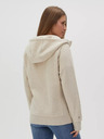 Moodo Bézs női kapucnis, cipzáras pulóver Moodo