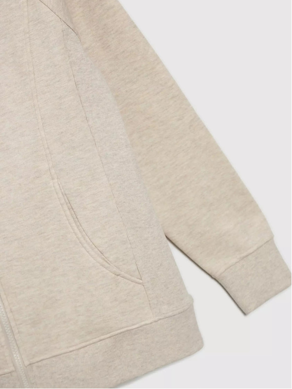 Moodo Bézs női kapucnis, cipzáras pulóver Moodo