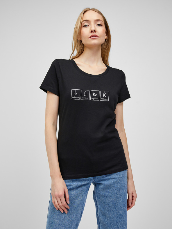 ZOOT.Original Fekete női póló ZOOT.Original Kiss felirattal nyomtatva