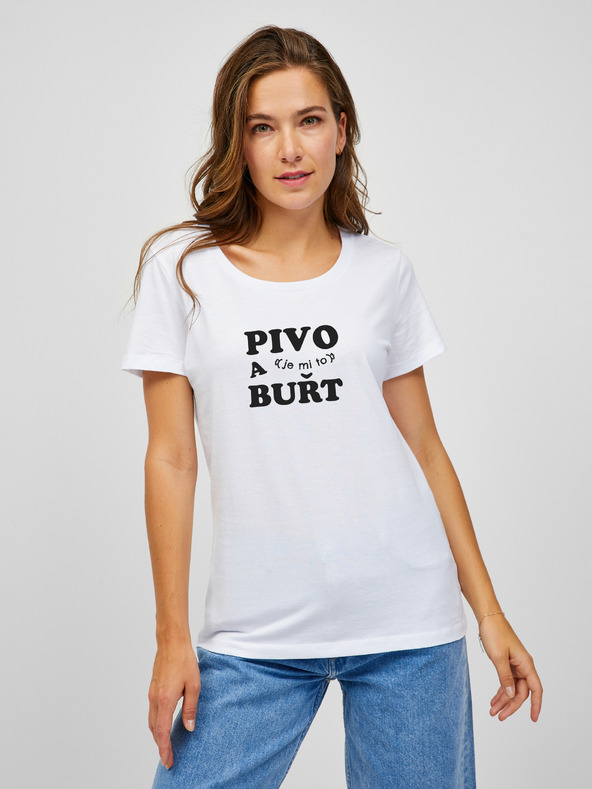 ZOOT.Original Fehér női póló ZOOT.Original PIVO és (én vagyok az) BUŘT