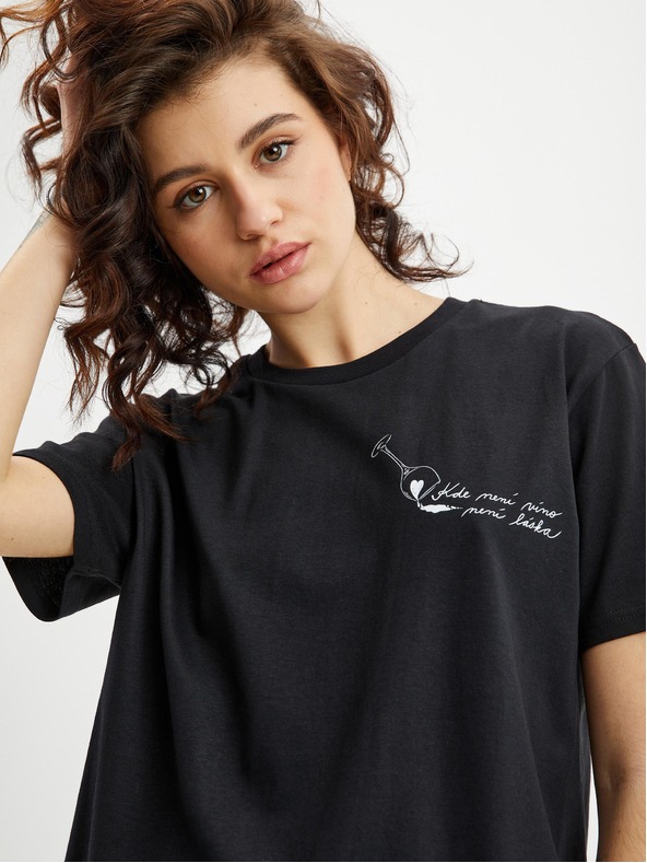 ZOOT.Original Fekete női póló Zoot Original Where There Is No Wine (ahol nincs bor)