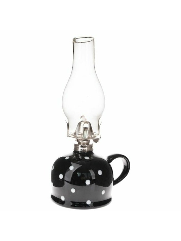 Casa de Engel Kerámia petróleumlámpa, fekete, pöttyökkel, 0/9