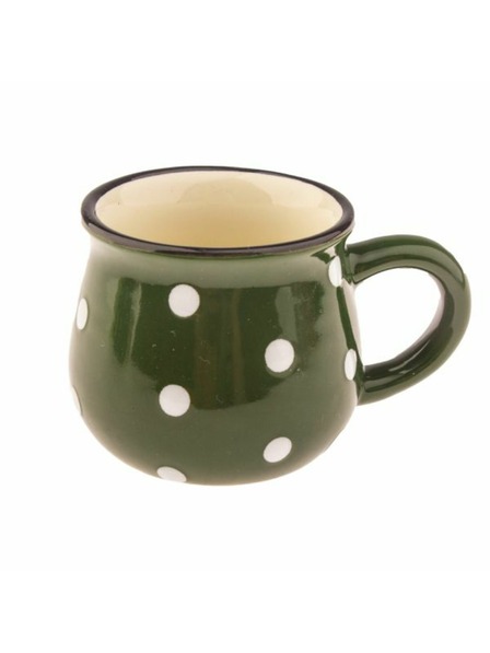 Casa de Engel Kerámia bögre, zöld pöttyökkel, 75ml, 24/144