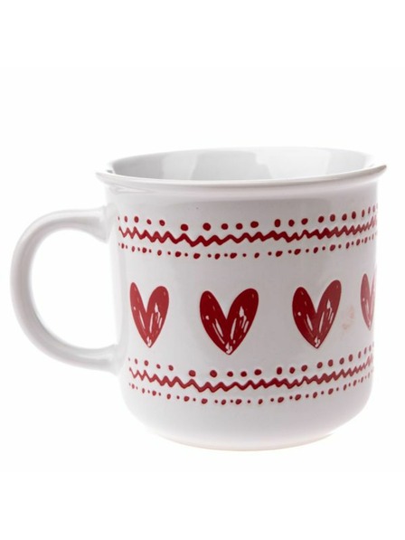 Casa de Engel Kerámia bögre szívekkel, fehér, 450ml, 6/36