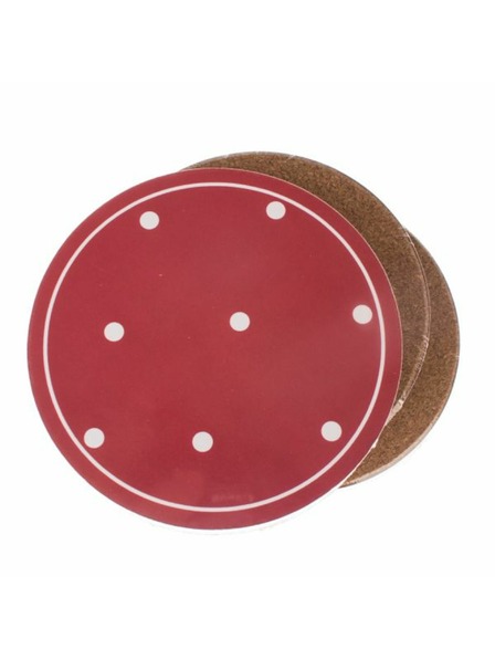 Casa de Engel Parafa alátétek pohár alá, piros fehér pöttyökkel - 6 db-os szett, /60