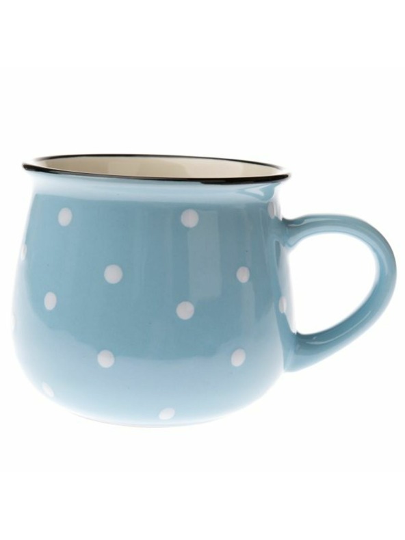 Casa de Engel Kerámia bögre - világoskék pöttyös, 770ml, 6/24