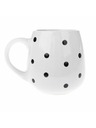 Casa de Engel Kerámia bögre, fehér fekete pöttyökkel, 520ml, 12/36