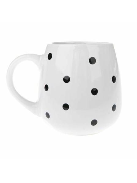Casa de Engel Kerámia bögre, fehér fekete pöttyökkel, 520ml, 12/36