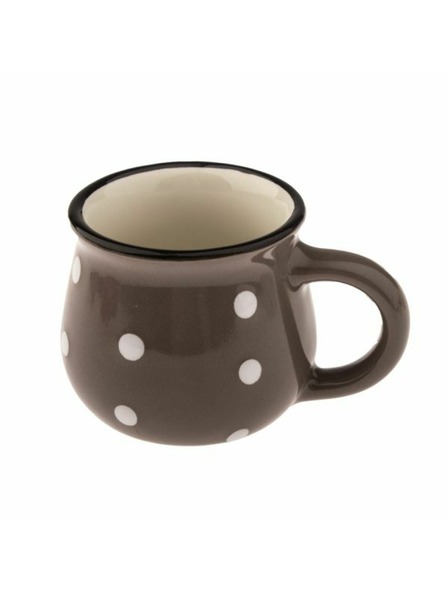 Casa de Engel Kerámia bögre - sötétszürke pöttyös, 75ml, 24/144