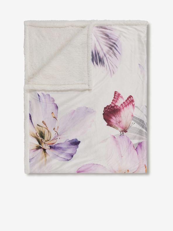 Descanso Fehér virágos kockás ágynemű Descanso 130 x 160 cm