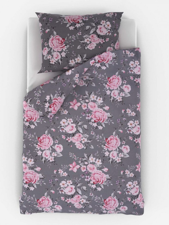 Kvalitex Francia pamut ágynemű Provence kollekció 200x200, 70x90cm Beatrice szürke Qualitex Qualitex