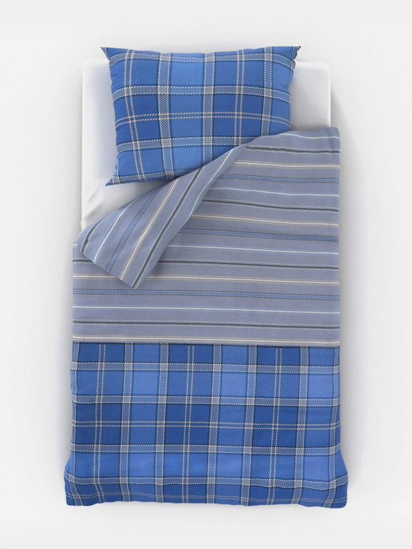 Kvalitex Klasszikus pamut ágynemű DELUX 140x200, 70x90cm CAMPUS kék