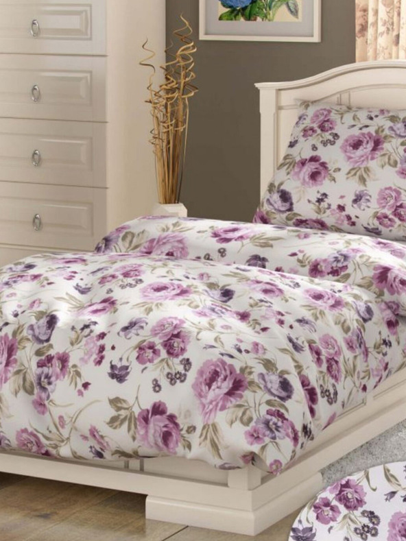 Kvalitex Francia pamut ágynemű PROVENCE COLLECTION 200x200, 70x90cm Daniela lila