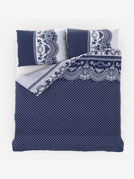 Kvalitex Kiterjesztett pamut ágynemű Standard Canzone kék 140x220, 70x90cm Kvalitex