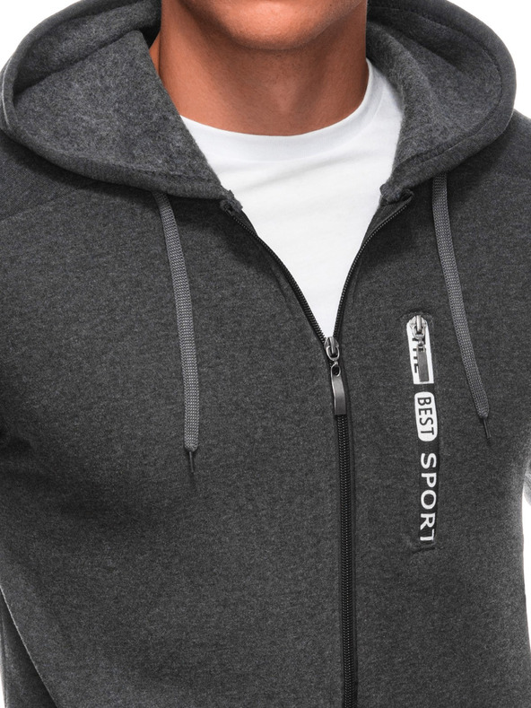 Edoti EDOTI Férfi kapucnis pulóver, sötétszürke