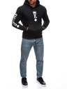 Edoti EDOTI Férfi kapucnis pulóver, fekete