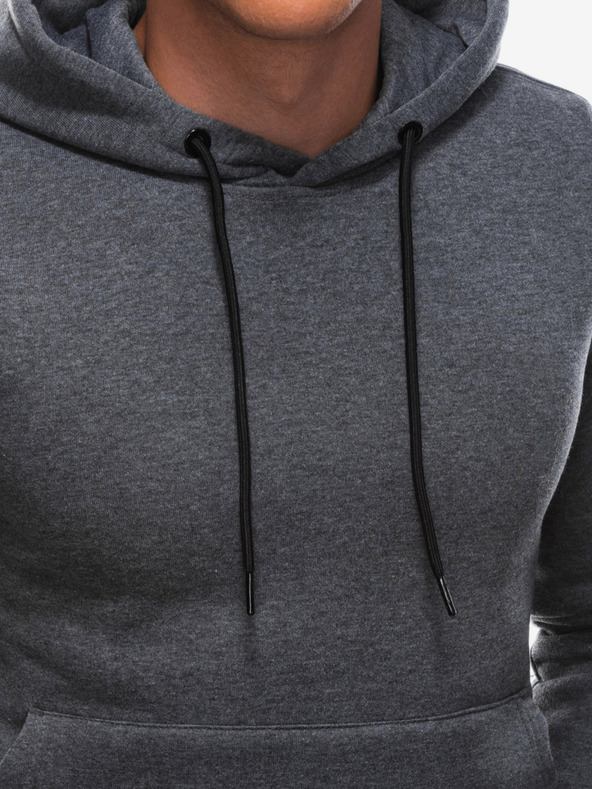 Edoti Férfi kapucnis pulóver B - grafitszürke melír EDOTI