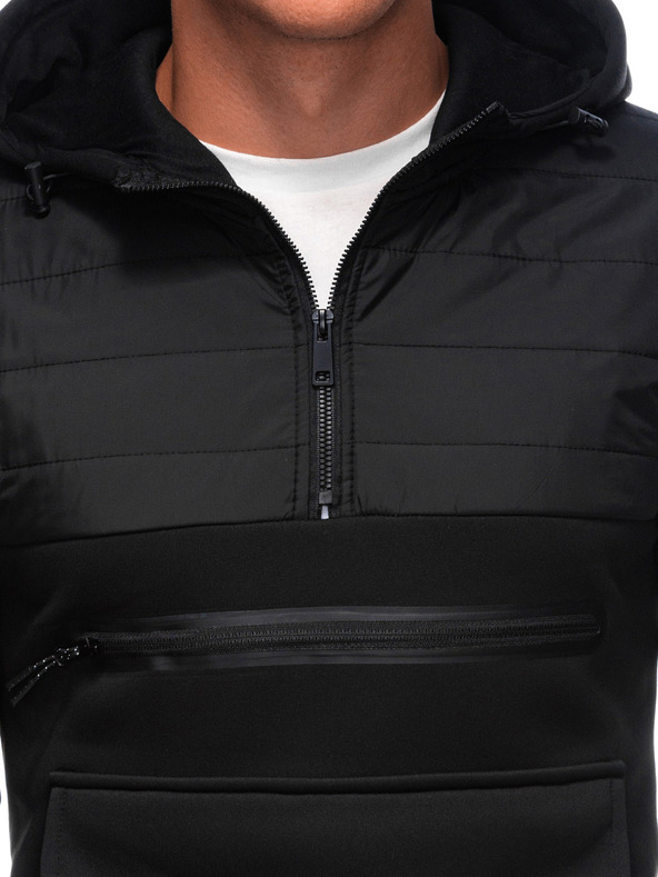 Edoti EDOTI Férfi kapucnis pulóver, fekete