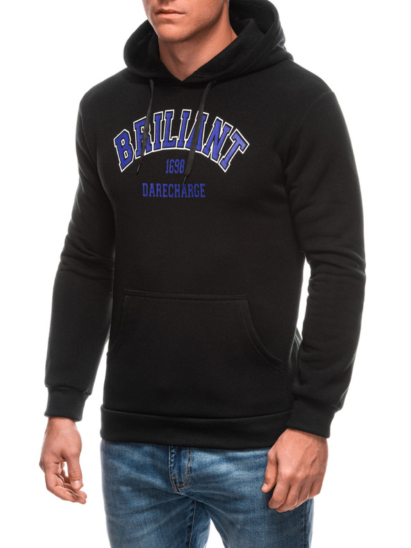 Edoti EDOTI Férfi kapucnis pulóver, fekete