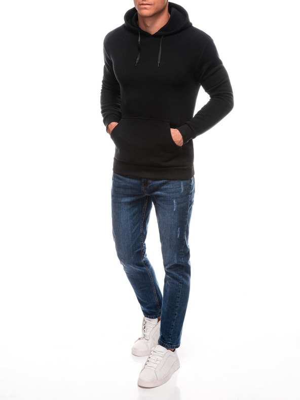 Edoti EDOTI Férfi kapucnis pulóver, fekete