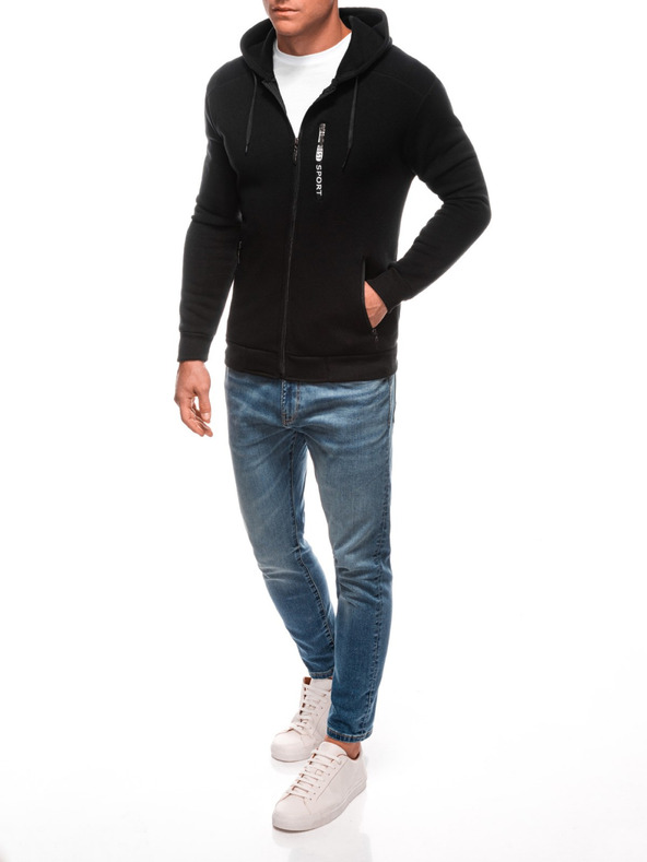 Edoti EDOTI Férfi kapucnis pulóver, fekete