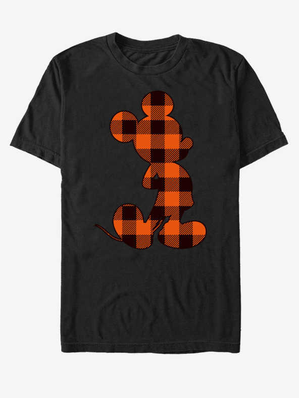 ZOOT.Fan Fekete unisex póló Disney Autumn Buffalo Check Mickey