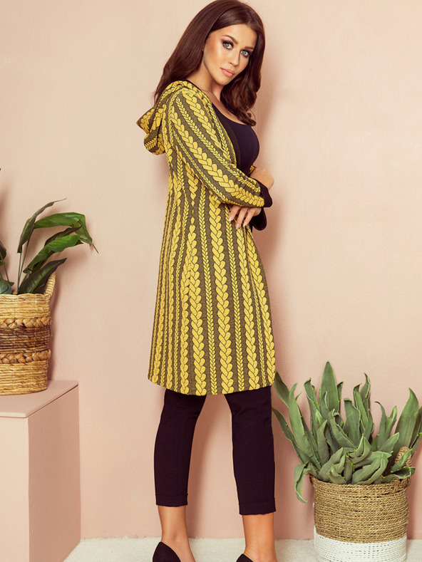 numoco Sárga női kapucnis kabát zsebekkel Numoco