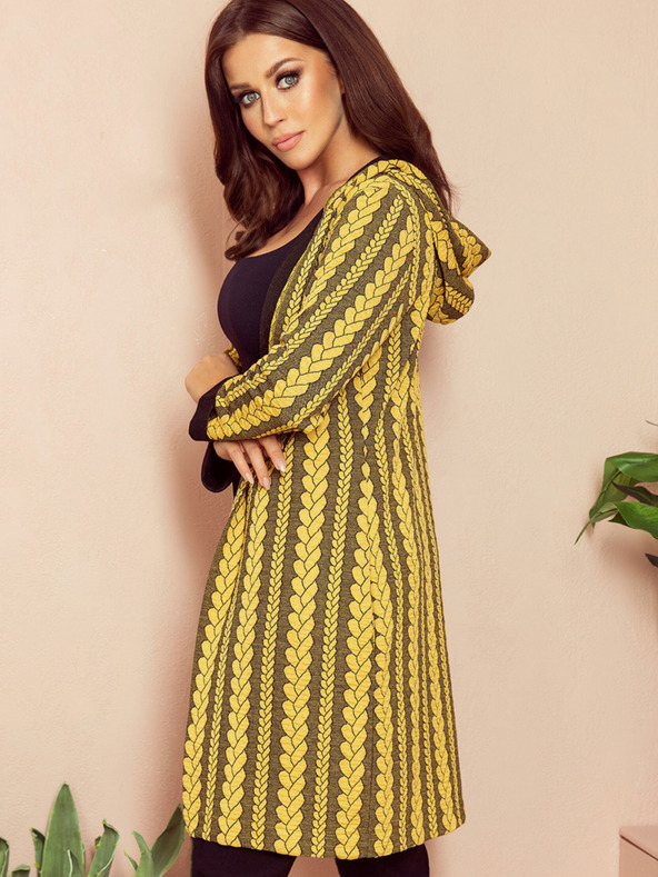 numoco Sárga női kapucnis kabát zsebekkel Numoco