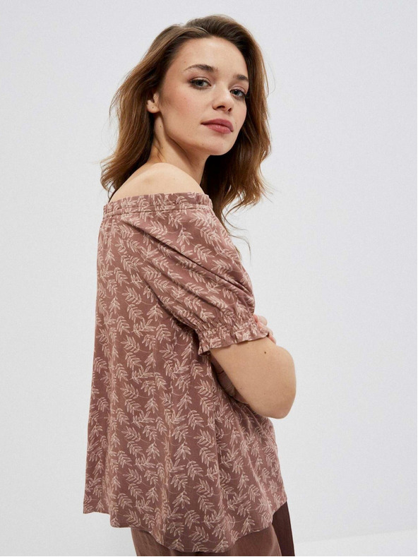 Moodo Barna női virágmintás blúz Moodo