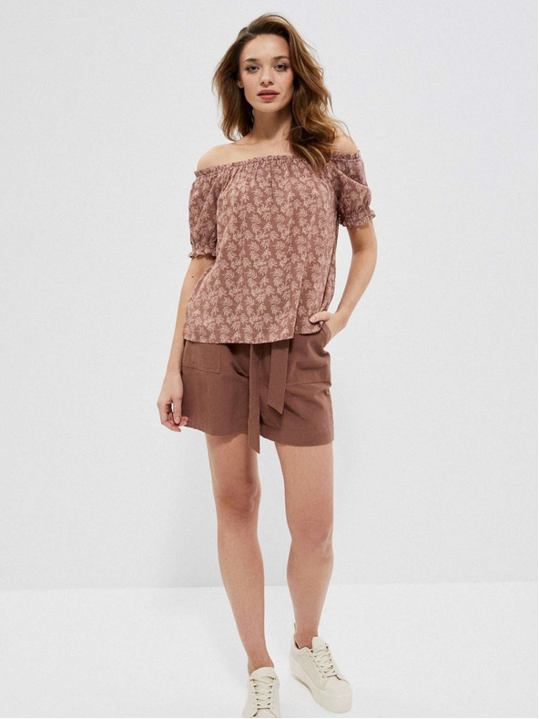 Moodo Barna női virágmintás blúz Moodo