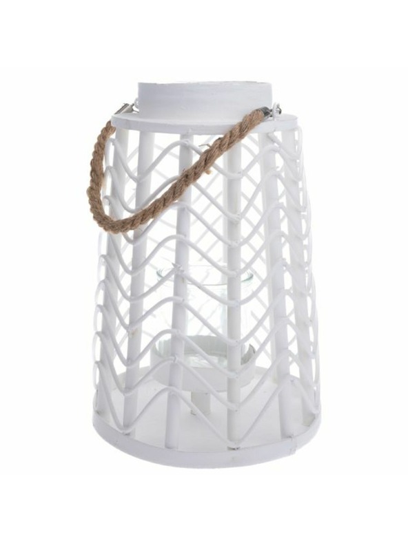 Casa de Engel Fából készült lámpa üveggel, fehér, 0/6