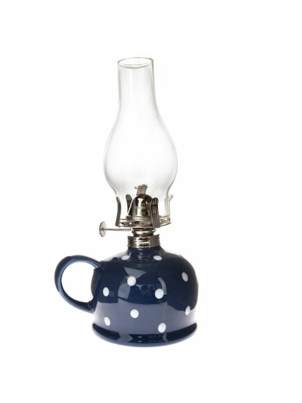 Casa de Engel Kerámia petróleumlámpa - kék, fehér pöttyökkel, 0/9