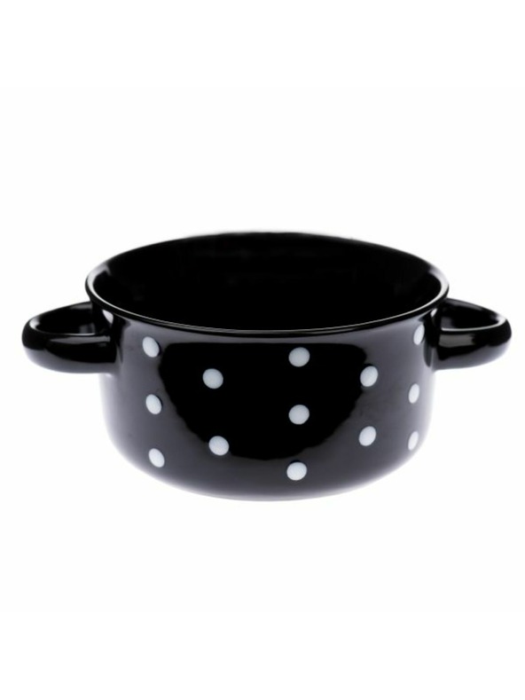 Casa de Engel Kerámia tál, fekete pöttyökkel, 560ml, 6/24