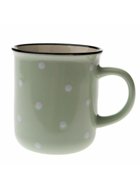 Casa de Engel Kerámia bögre - világoszöld pöttyökkel, 350ml, 6/36