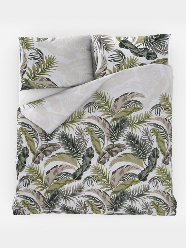 Kvalitex Francia pamut ágynemű DELUX 240x200, 70x90cm PALMA fehér