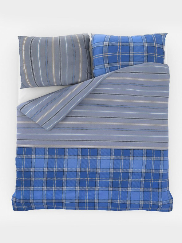 Kvalitex Francia pamut ágynemű DELUX 240x200, 70x90cm CAMPUS kék