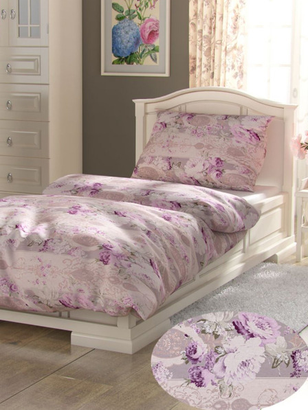 Kvalitex Francia pamut ágynemű Provence kollekció 220x200, 70x90cm Margot lila Qualitex lila