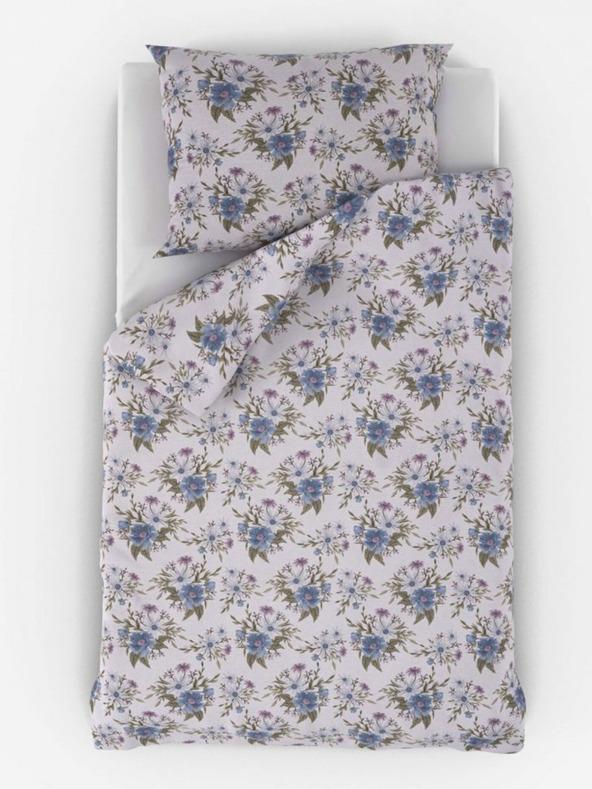 Kvalitex Francia pamut ágynemű Provence Collection 220x200, 70x90cm Elisa kék Kvalitex