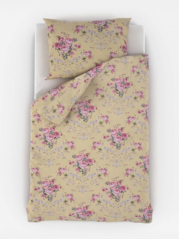 Kvalitex Francia pamut ágynemű PROVENCE COLLECTION 200x200, 70x90cm CLER sárga