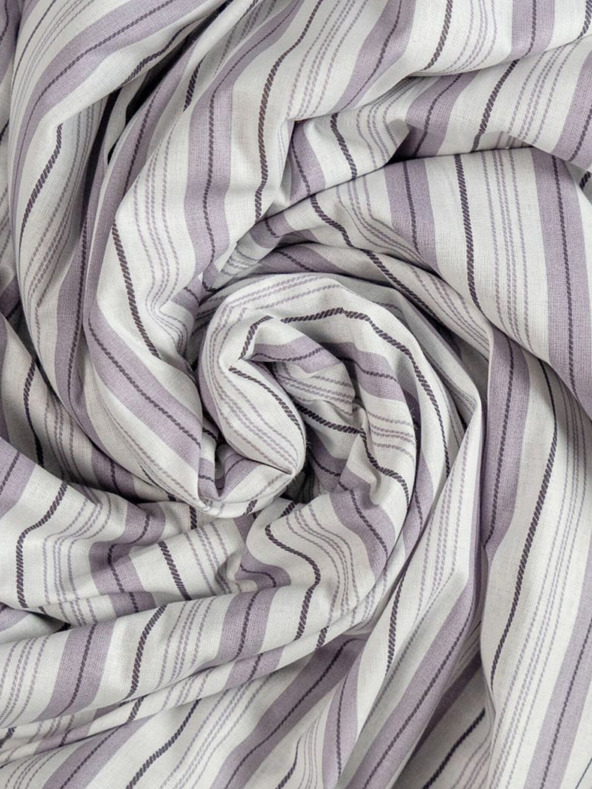 Kvalitex Pamut gumis lepedő 200x200cm lila csíkos Kvalitex