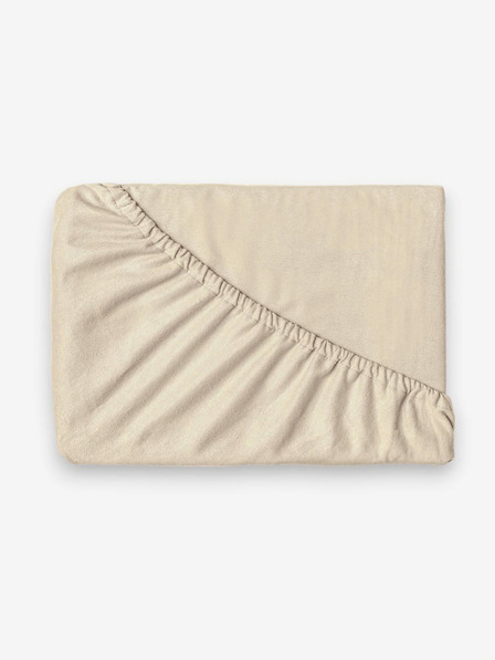 Kvalitex Flanel sztreccs lepedő 100x200cm világos bézs