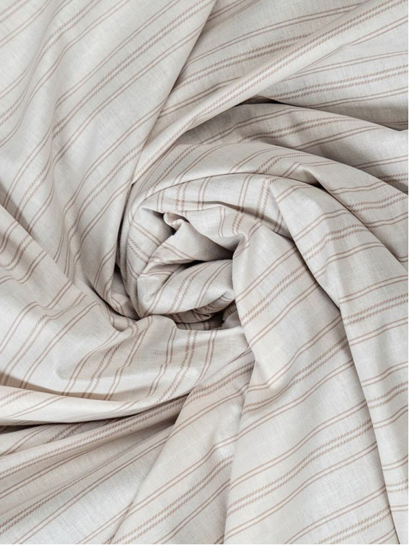 Kvalitex Pamut gumis lepedő 100x200cm bézs csíkos Kvalitex