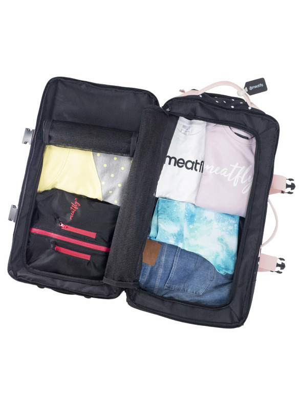 Meatfly Meatfly Contin White Dot / Powder Pink bőrönd | Fekete | Térfogat 100 L