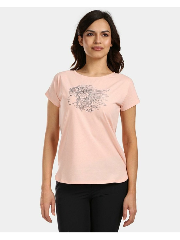 Kilpi Kilpi NELLIM-W korall színű pamut női póló