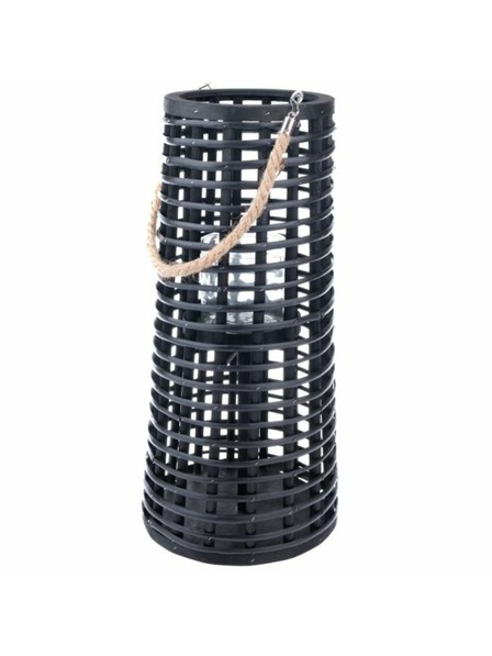 Casa de Engel Fából készült lámpa üveggel, fekete, 0/4