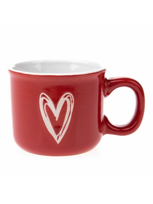 Casa de Engel Kerámia bögre szívvel, piros, 90ml, 12/96