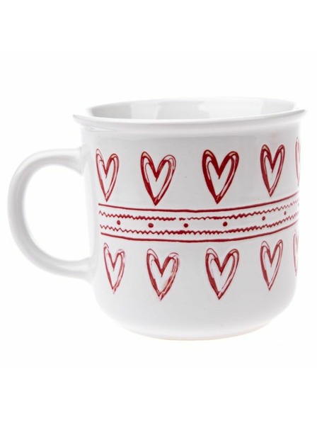 Casa de Engel Kerámia bögre szívekkel, fehér, 450ml, 6/36