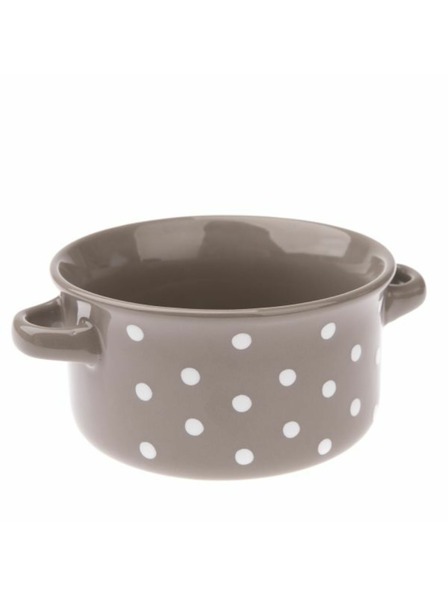 Casa de Engel Kerámia tálka - sötétszürke pöttyökkel, 560ml, 6/24